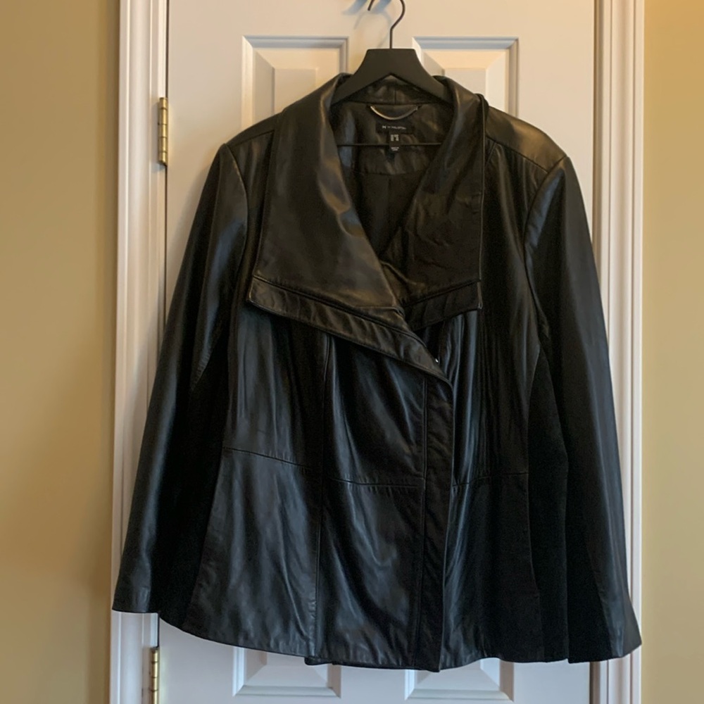 NWOT  H by Halston Leather and Suede Motorcycle Jacket